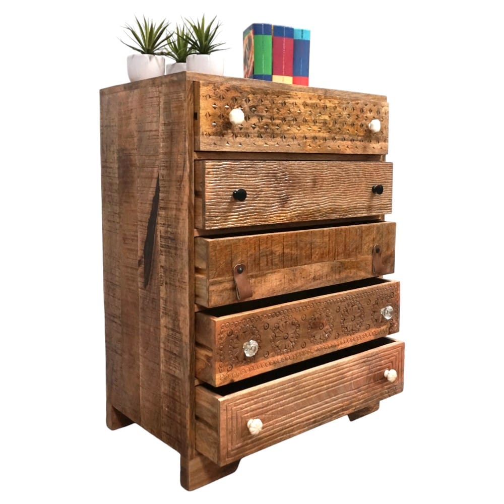 Unique Tall Dresser with 5 Deep Drawers image 3