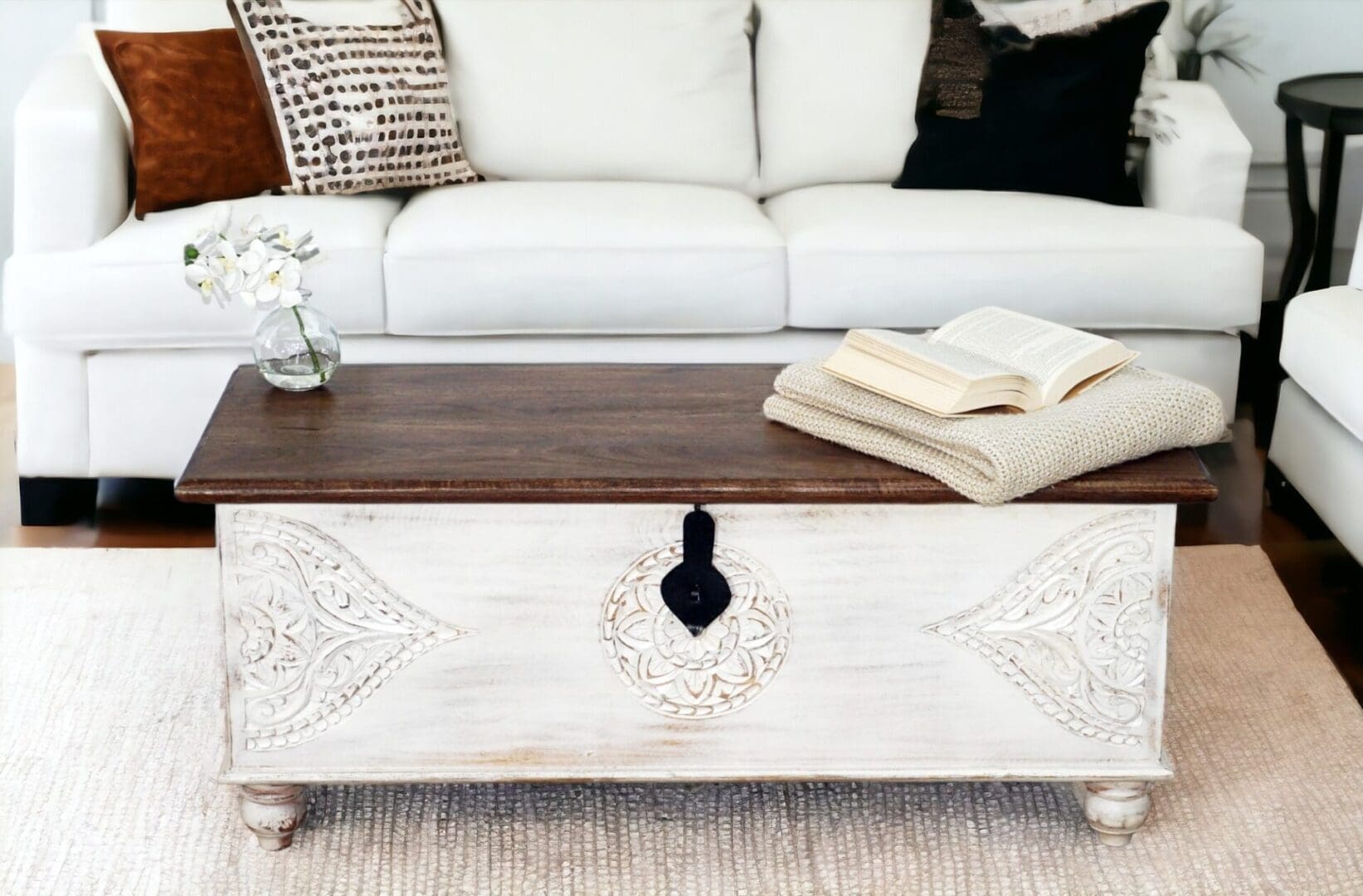 White Trunk Hand-carved Unique Storage Solution image 0