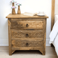 3-Drawer Side Table/Nightstand Hand-Carved image 0