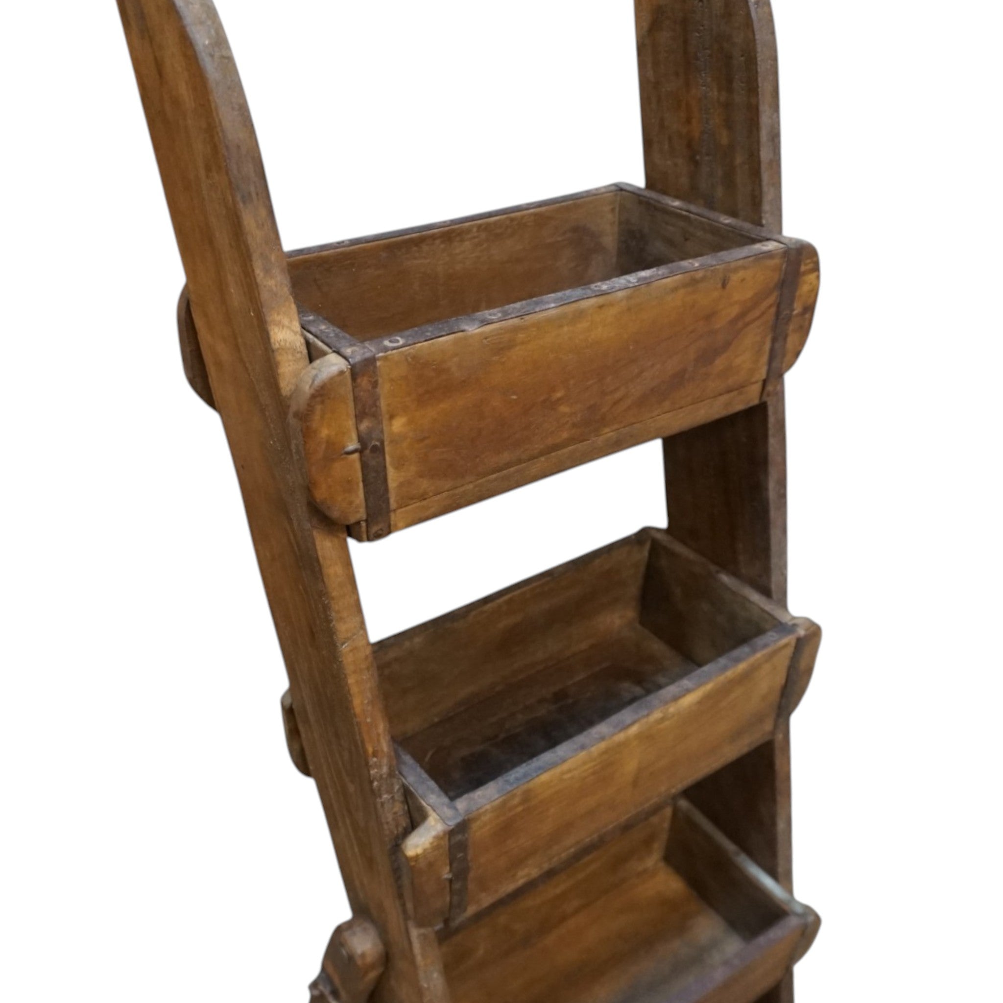 Vintage Wooden Brick Mold Ladder Display | Farmhouse Rustic Decor
