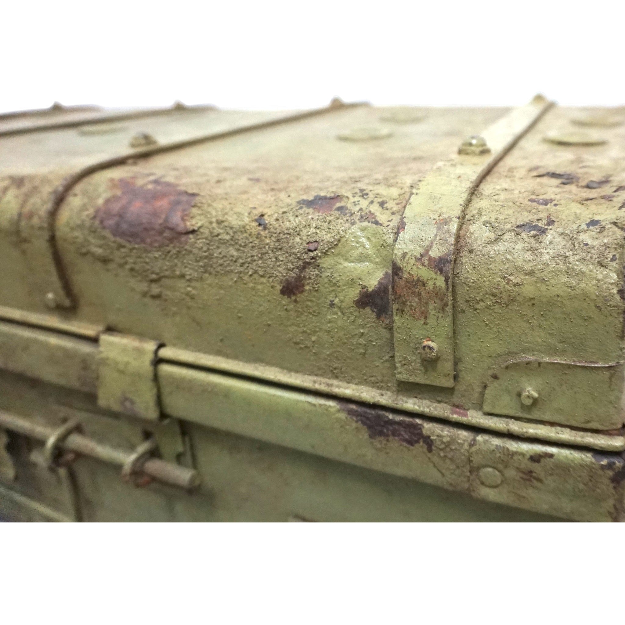 Vintage Metal Travel Trunk | Early 20th Century Indian Railway Case