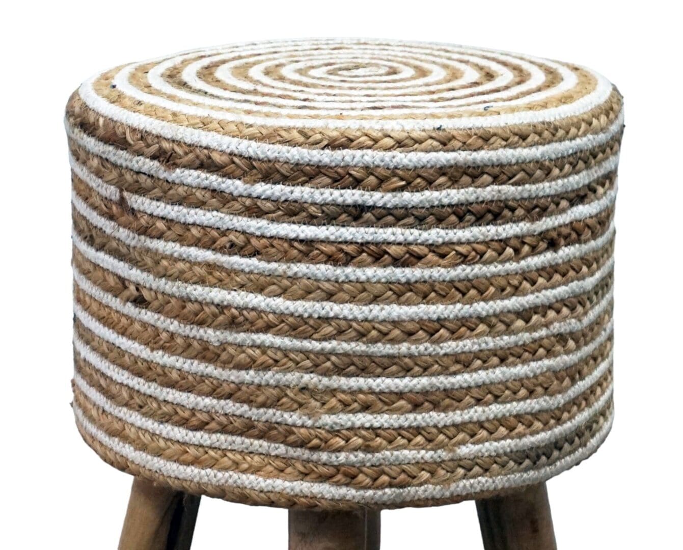 Hand-crafted Jute Stool Multiple Color Options image 4