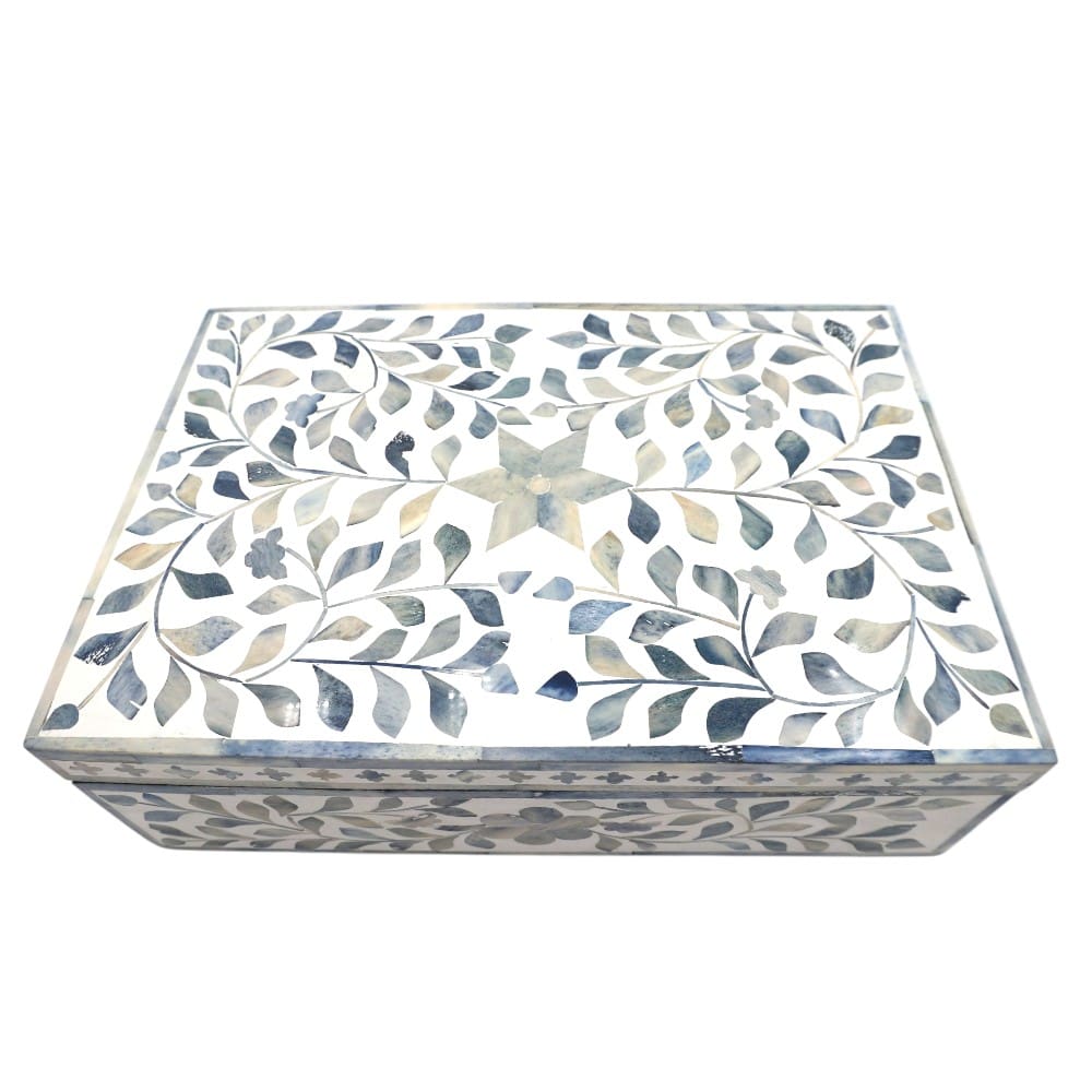 Large Blue and White Inlay Box image 5