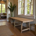 Rustic Dining Table Bench Natural Wood image 0