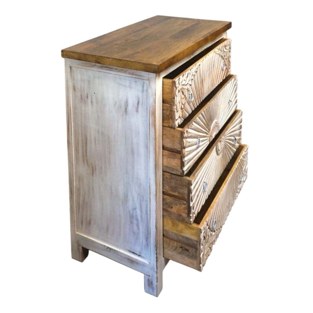 Hand-Carved Four Drawer Dresser image 8