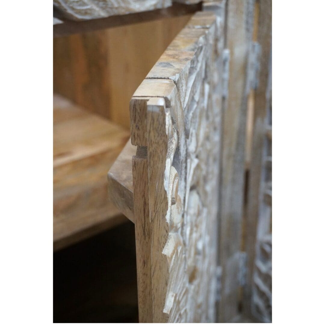 Natural Wood Double Vanity Gorgeous Hand-carved Detail image 9