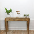 Mango Wood Console Table with Hidden Drawer Natural Wood image 0