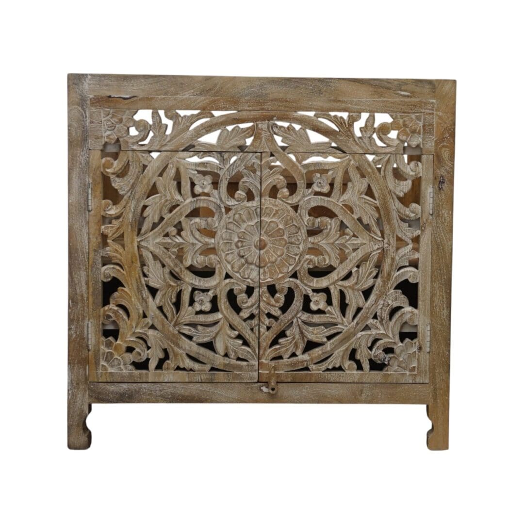 Natural Wood Vanity Gorgeous Hand-carved Detail Timeless Style image 14