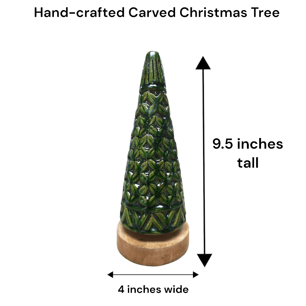 Hand-crafted Carved Wood Christmas Tree BUY 1 GET 1 FREE image 7
