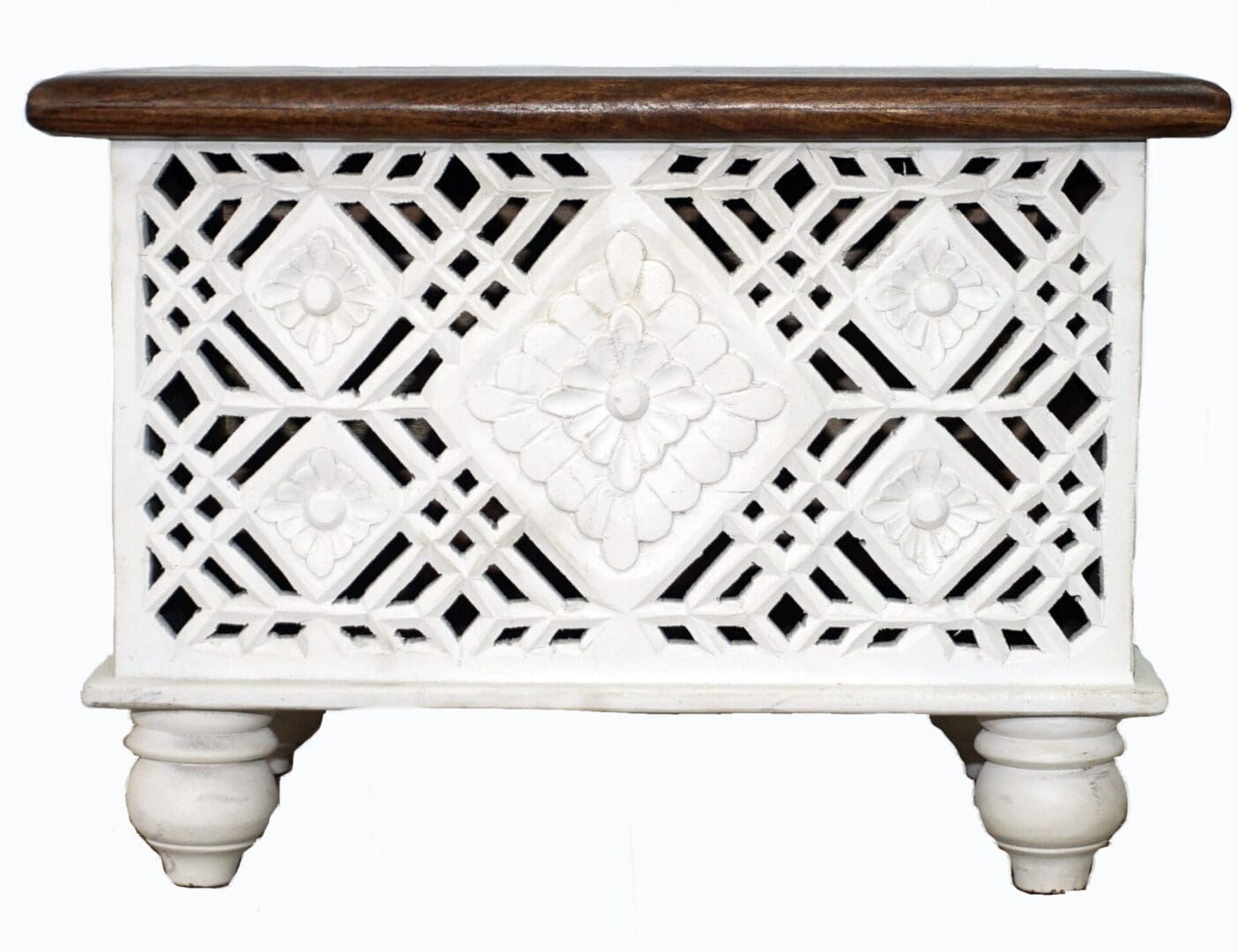 Small Hand-carved Geometric Trunk image 1