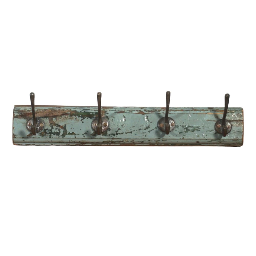 4-Hook Coat Rack Reclaimed Wood - 2 image