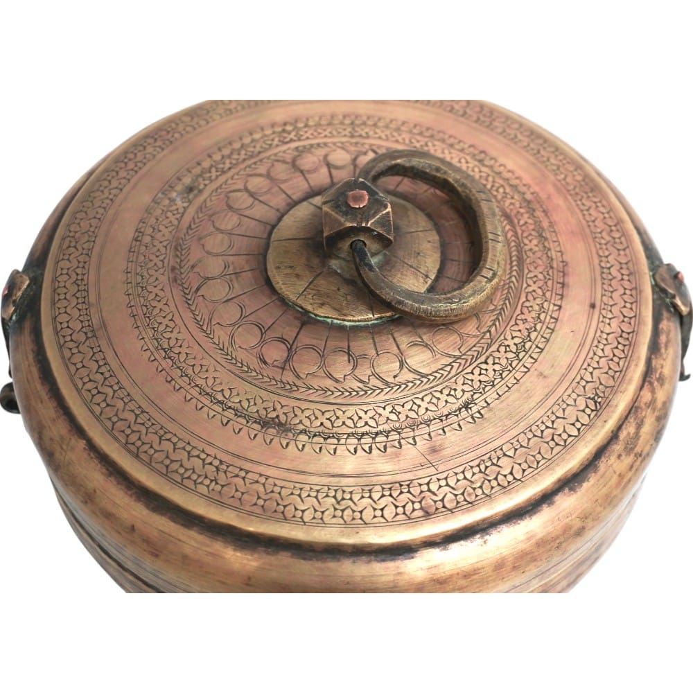 Vintage Brass Katordan Chapati Warmer Box image 1