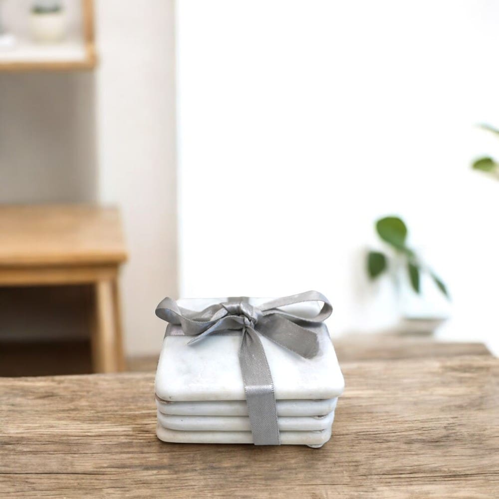 Set of 4 Square Marble Coasters image 0