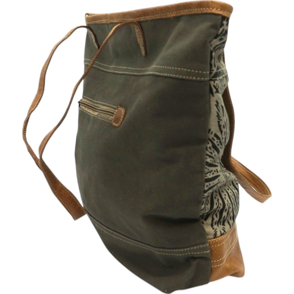 Cotton Canvas Mandala Purse with Leather Straps image 7