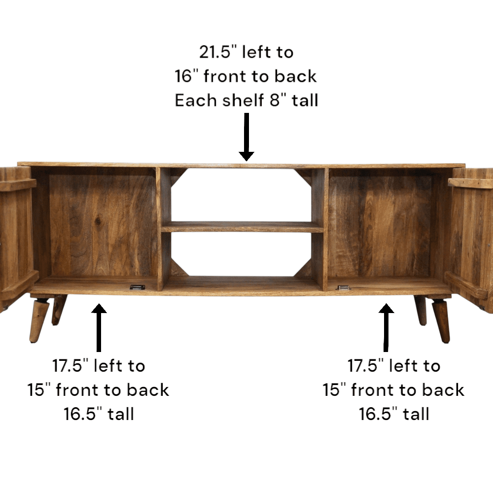 TV Stand Hand-crafted with a Stunning Sunburst Design image 11