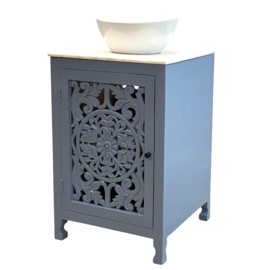 Hand-crafted 24" Solid Wood Vanity in Blue image 3