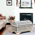 Hand-Crafted Black and White Bone Inlay Trunk 2 sizes image 0