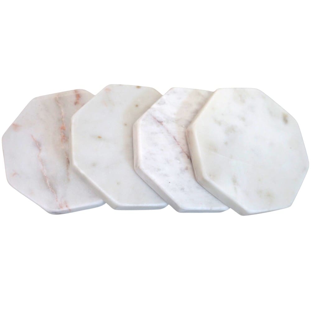 Set of 4 Octagonal Marble Drink Coasters image 4