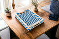 Blue and White Chevron Tray image 0