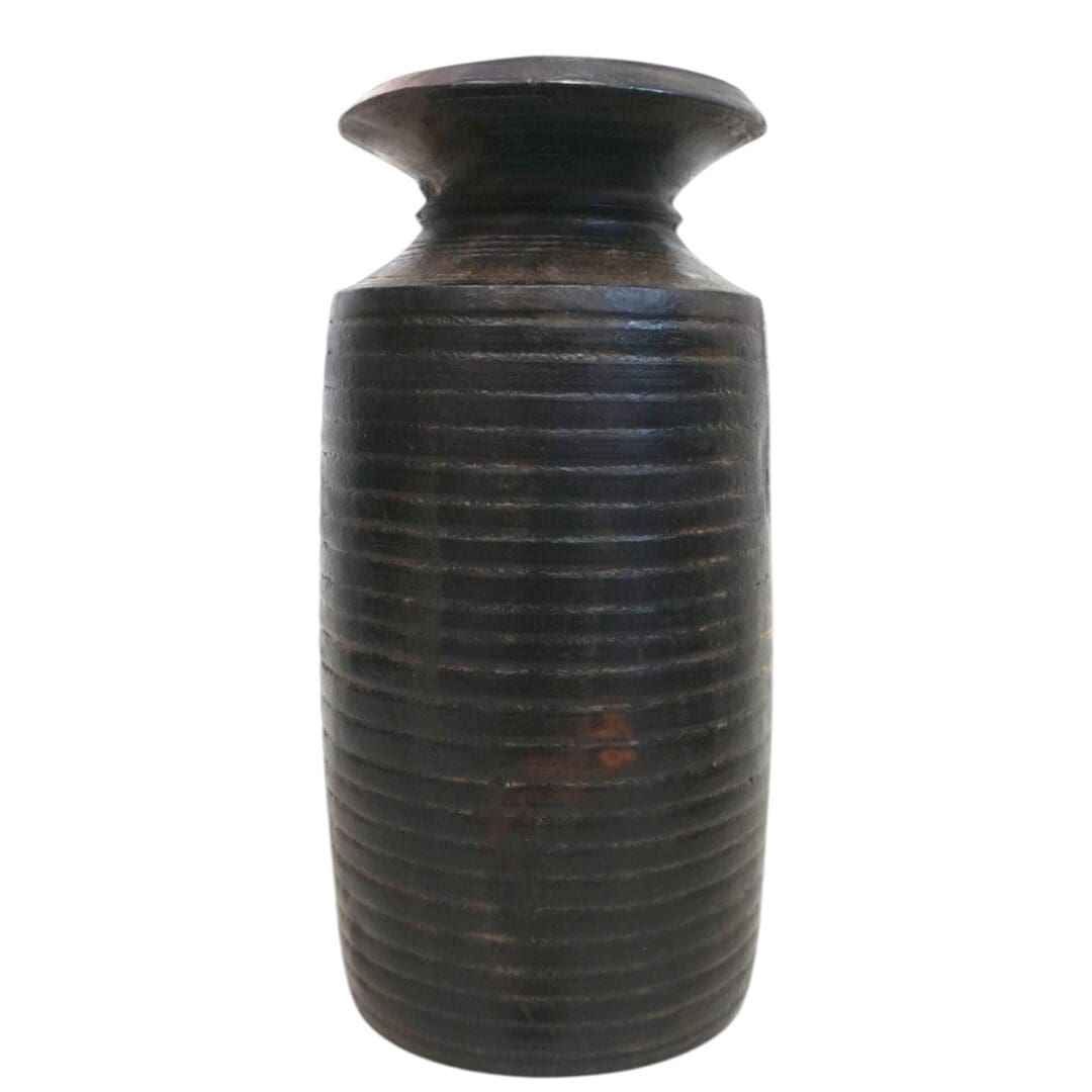 Vintage Acacia Wood Vase Rustic Decor image 22