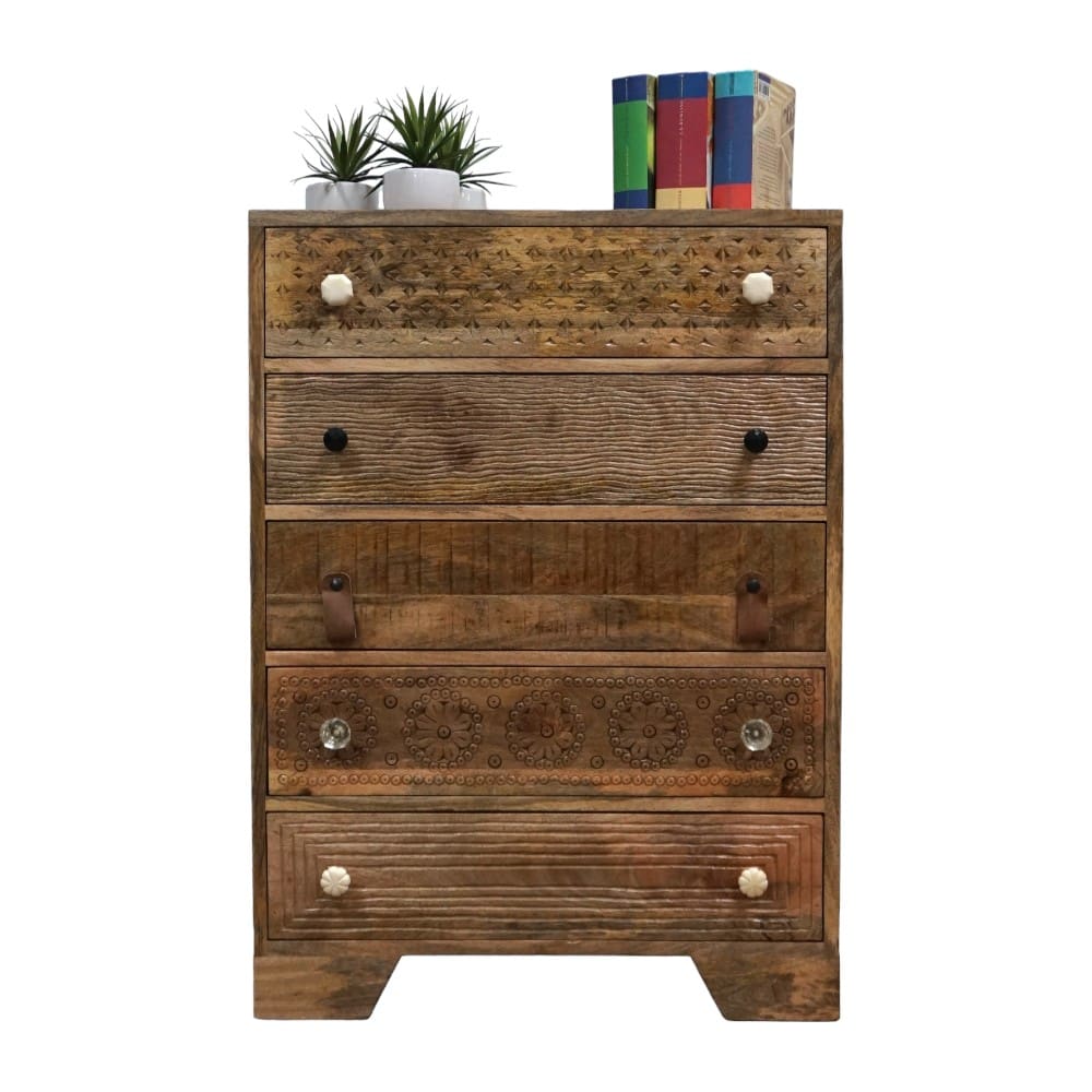 Unique Tall Dresser with 5 Deep Drawers image 1