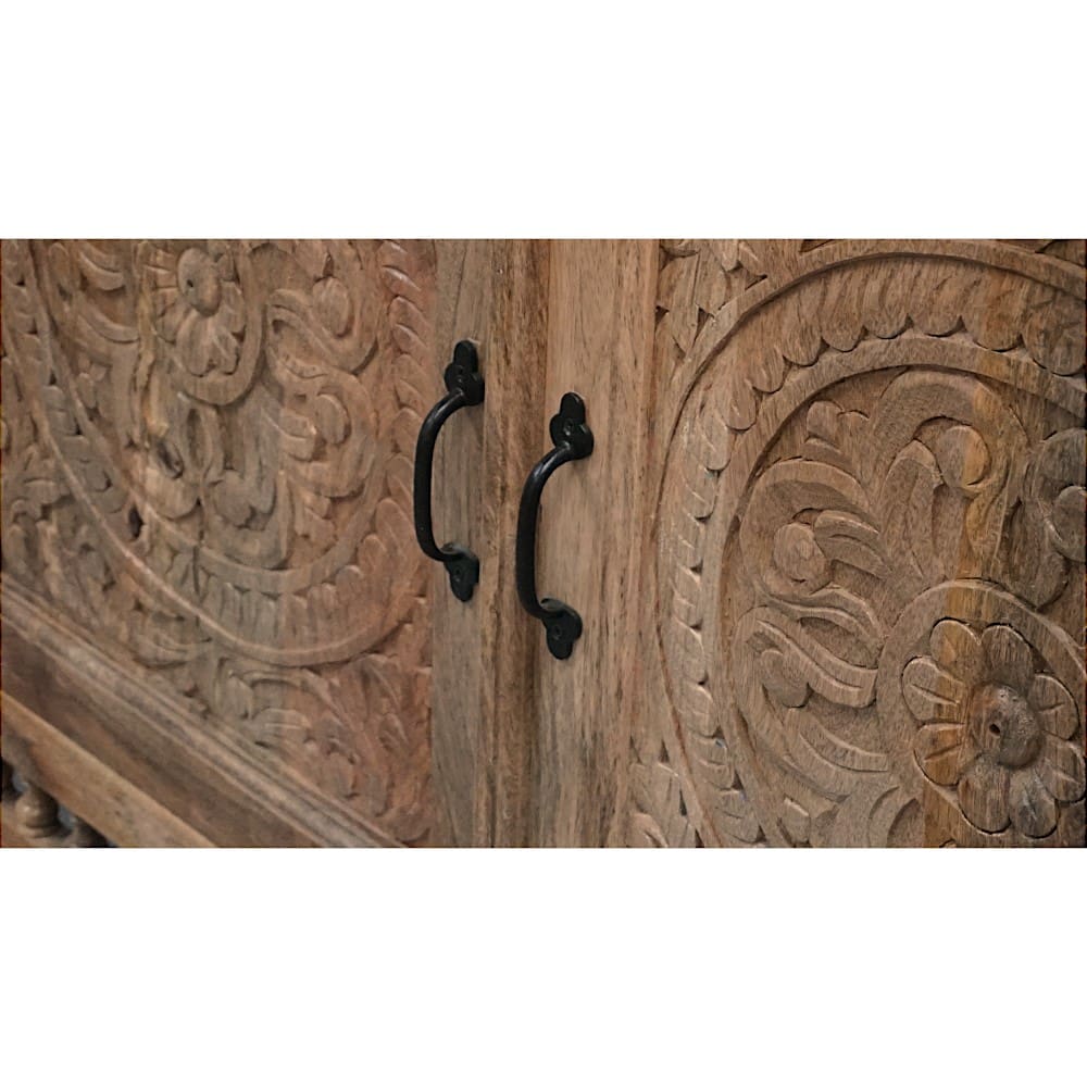 Hand-crafted Natural Mango Wood Sideboard image 7