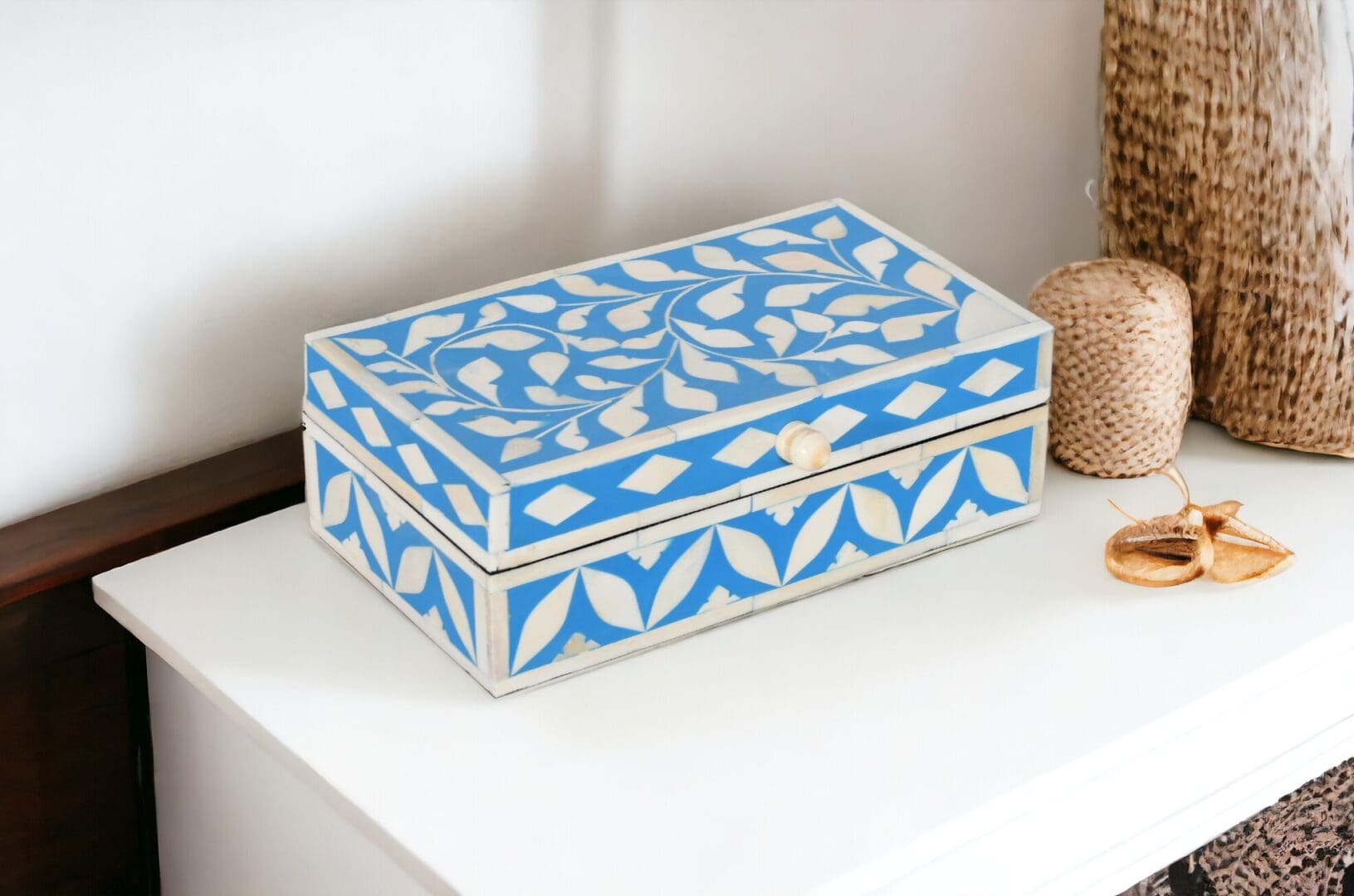 Blue and White Keepsake Box Hand-crafted image 0