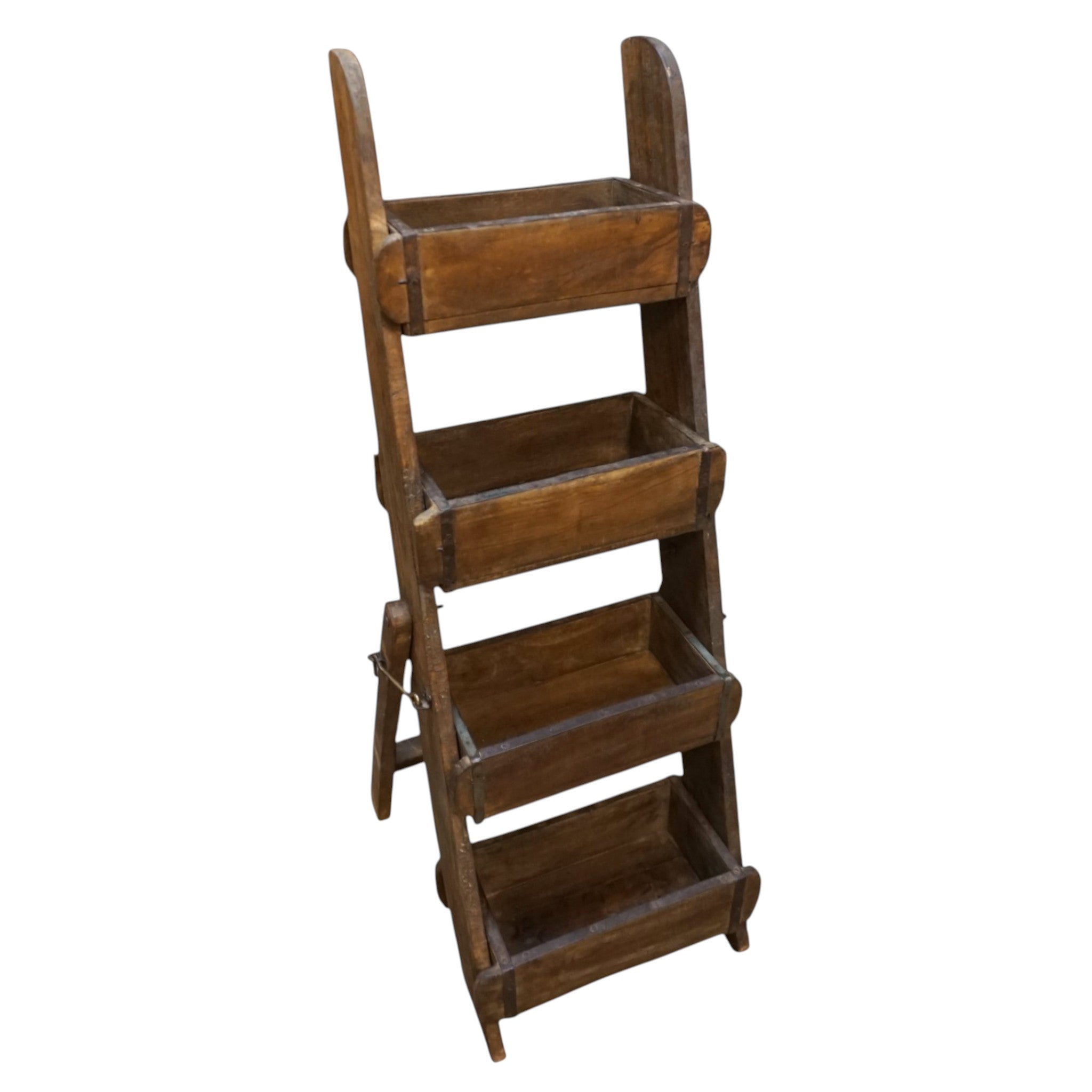 Vintage Wooden Brick Mold Ladder Display | Farmhouse Rustic Decor