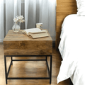 Hand-crafted Square Mango Wood Side Table with Drawer image 0