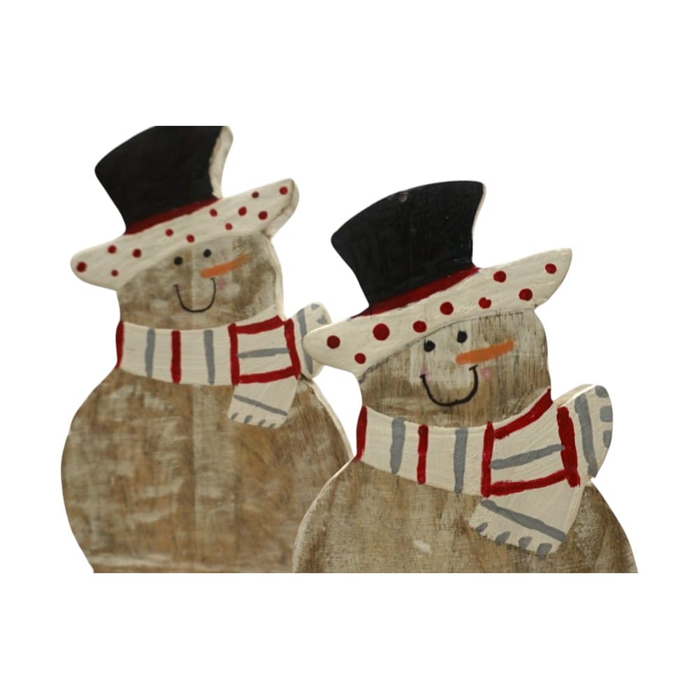 Hand-crafted Set of Two Wooden Snowmen BUY 1 GET 1 FREE image 8