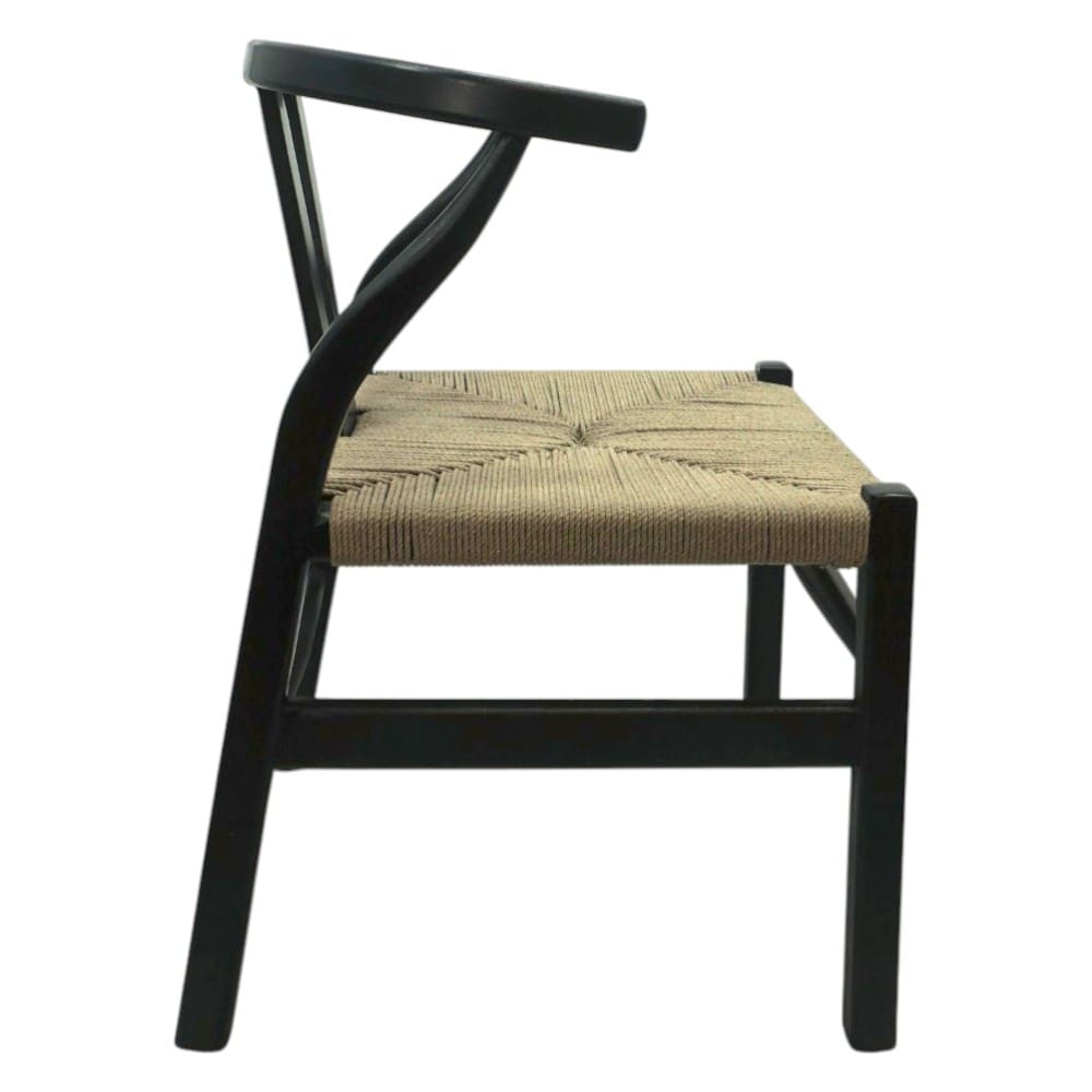 Black Wishbone Chair Hand-crafted Solid Wood image 1