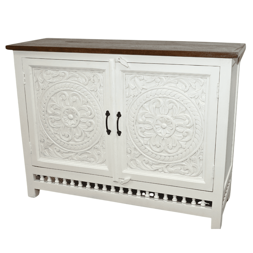 Hand-crafted Sideboard in White - Solid Wood image 3