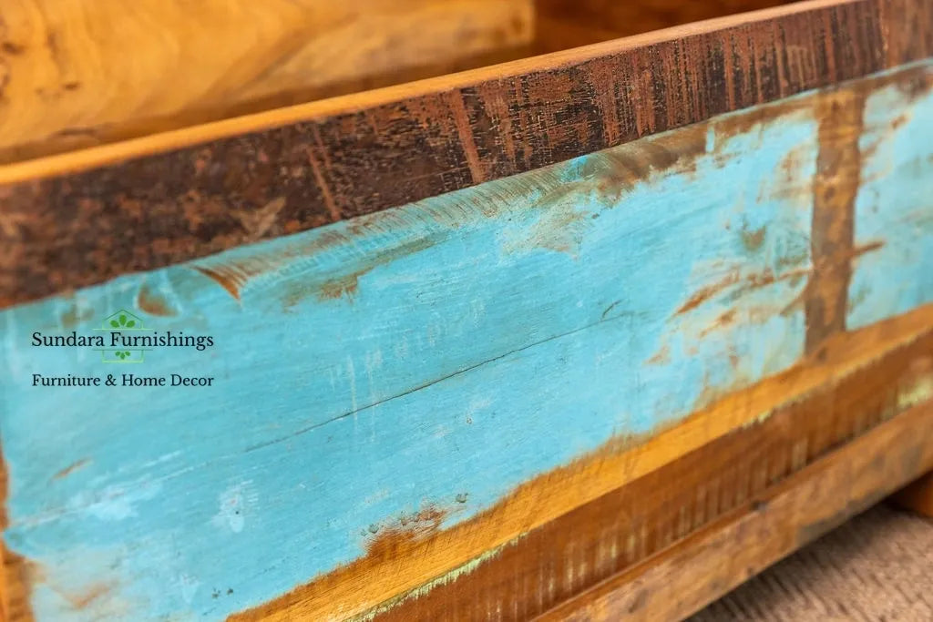 Reclaimed Wood Coffee Table with Hidden Trunk image 10