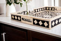 Floral Black and White Decorative Tray image 0