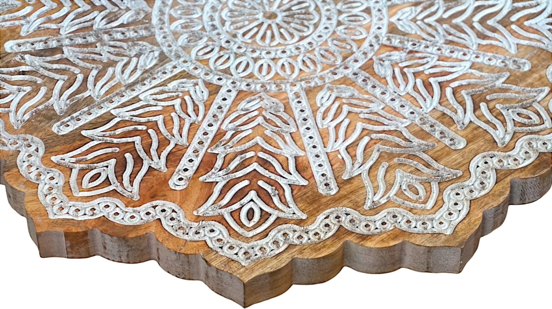 Unique Mango Wood Mandala Accent Table 3 Sizes image 2