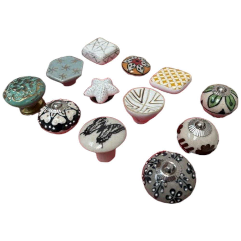 Hand-Painted Ceramic Drawer Handles | Unique Boho & Vintage Styles