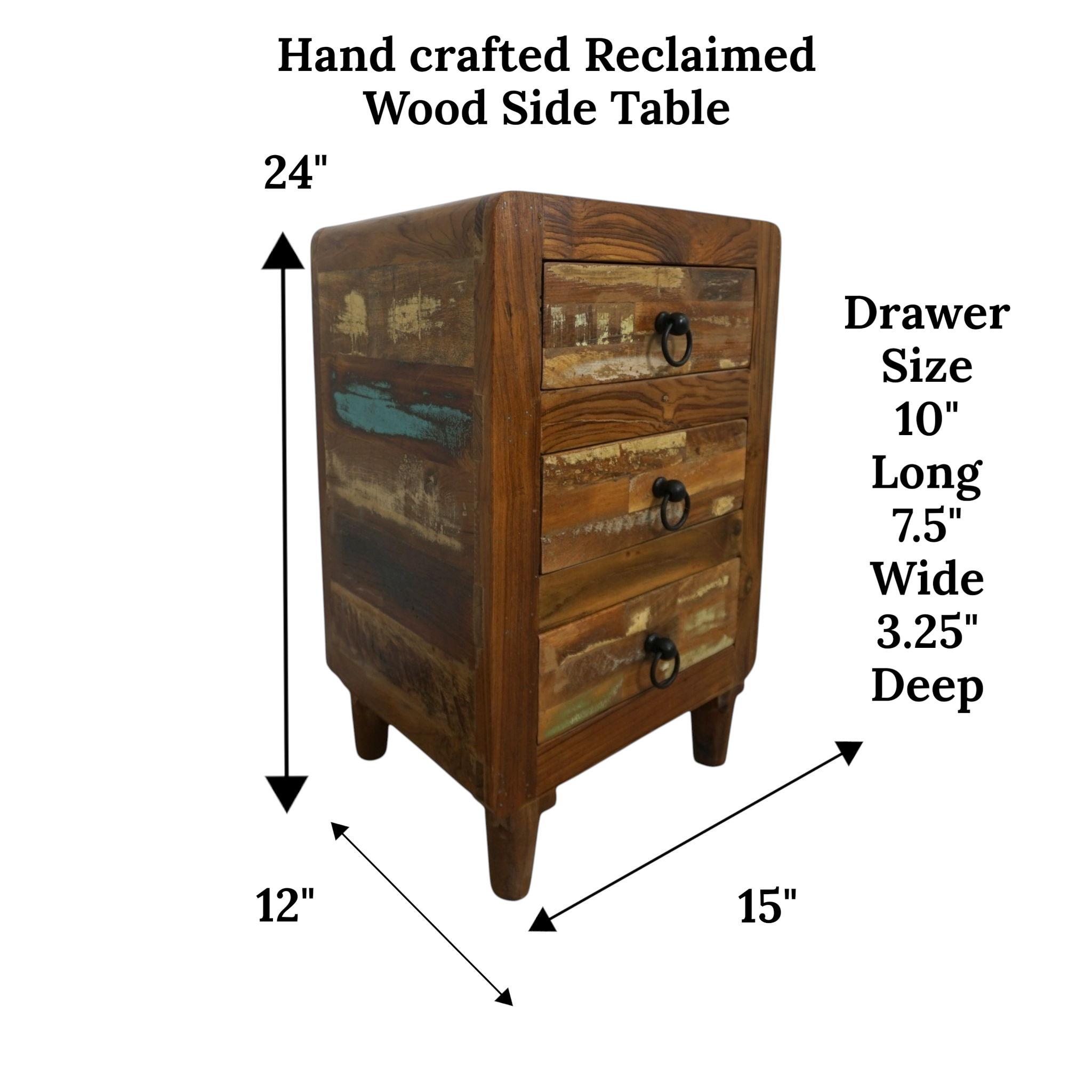 Handcrafted Reclaimed Wood Nightstands | Matched Pair | Rustic & Sustainable Bedside Tables