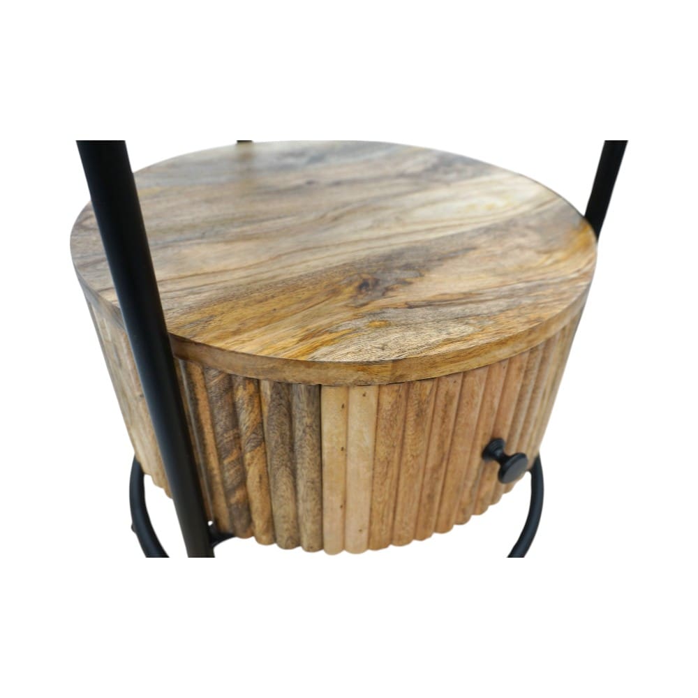 Hand-crafted Mango Wood Round Side Table image 5