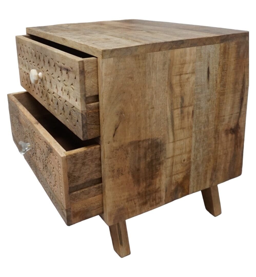 Unique Nightstand Side Table with Drawers image 6