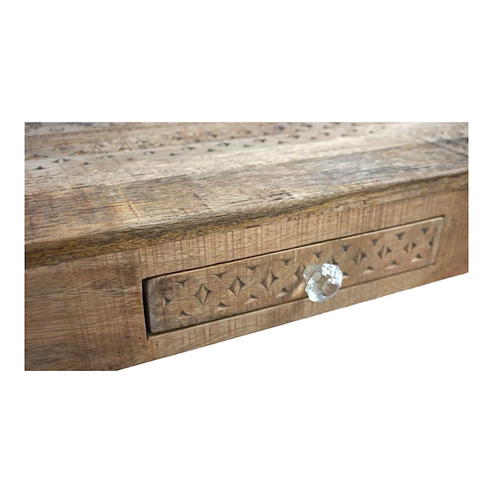 Console Table with Two Drawers Natural Wood image 4