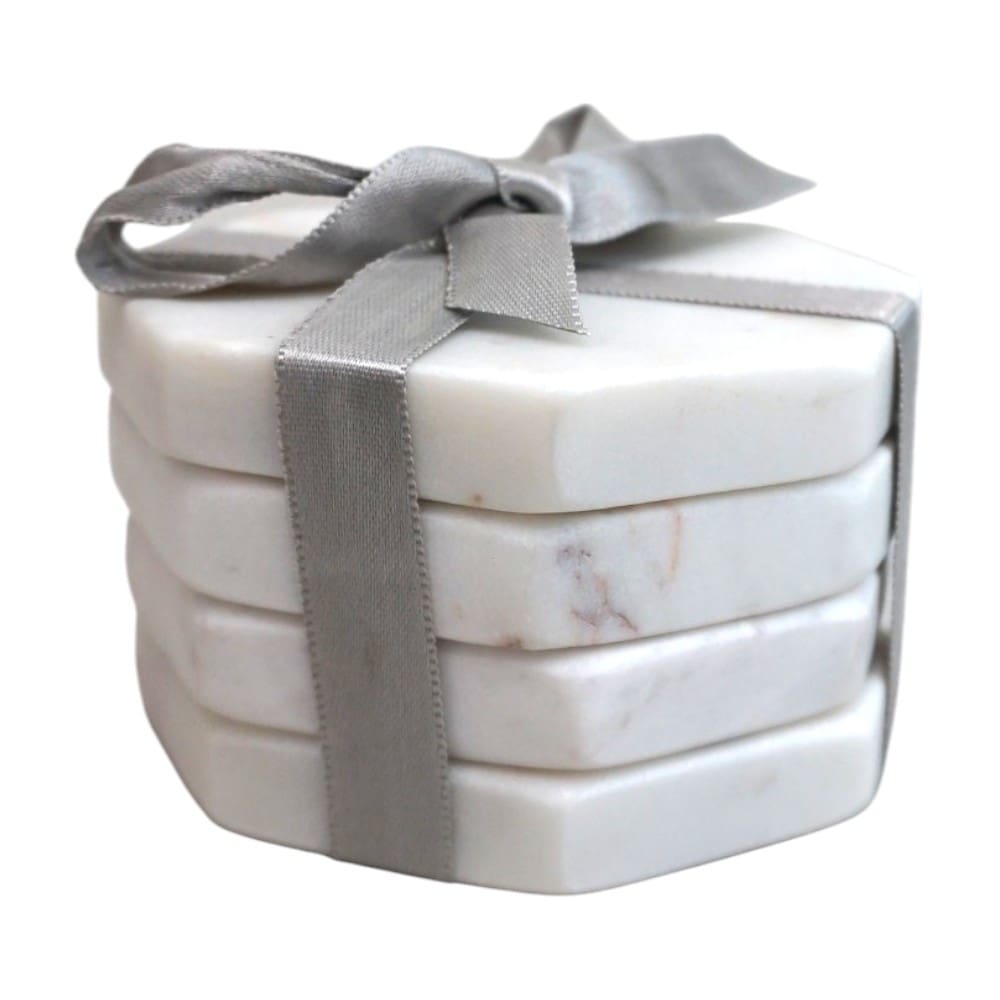 Set of 4 Octagonal Marble Drink Coasters image 3
