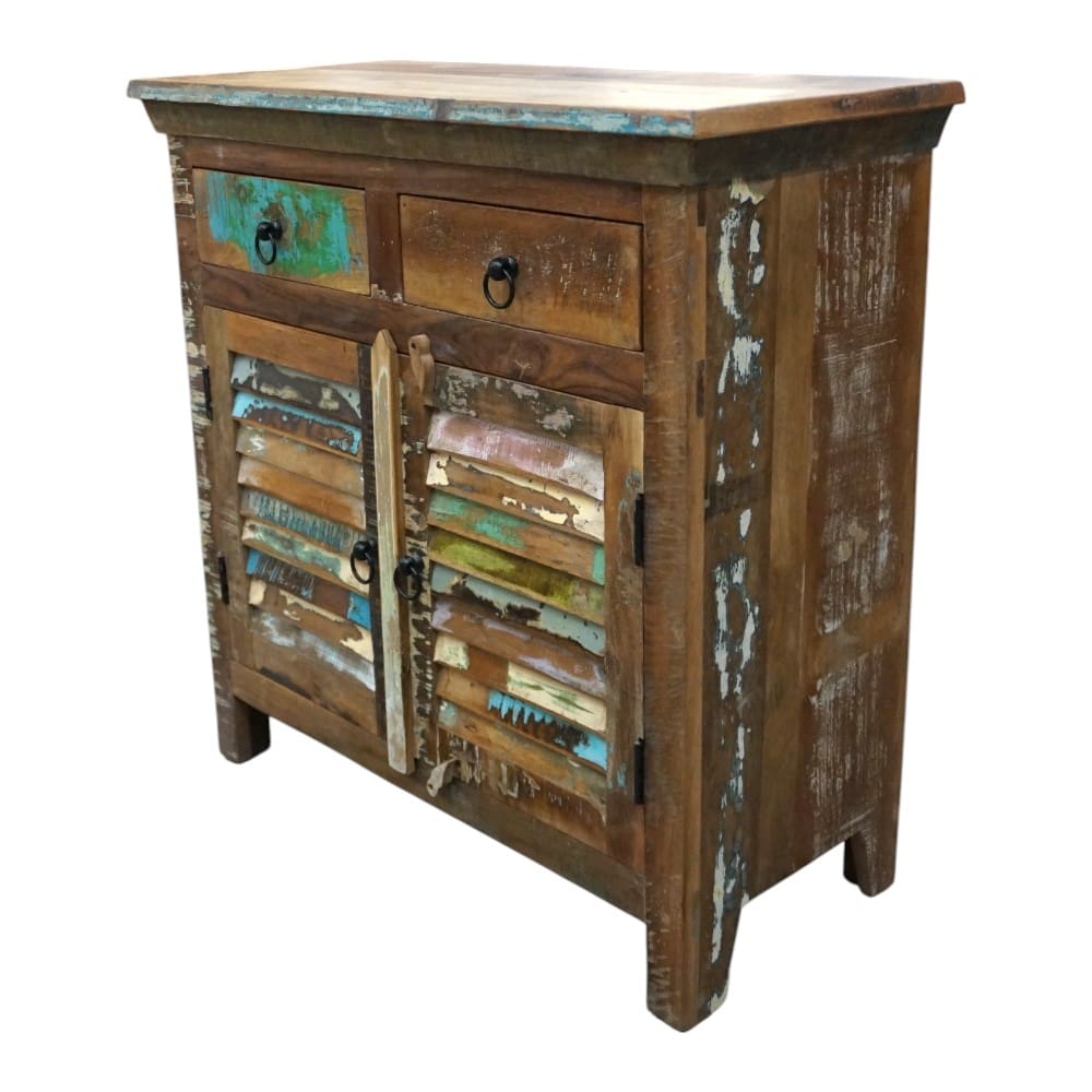 Reclaimed Wood Buffet Cabinet with Louvre Doors image 5