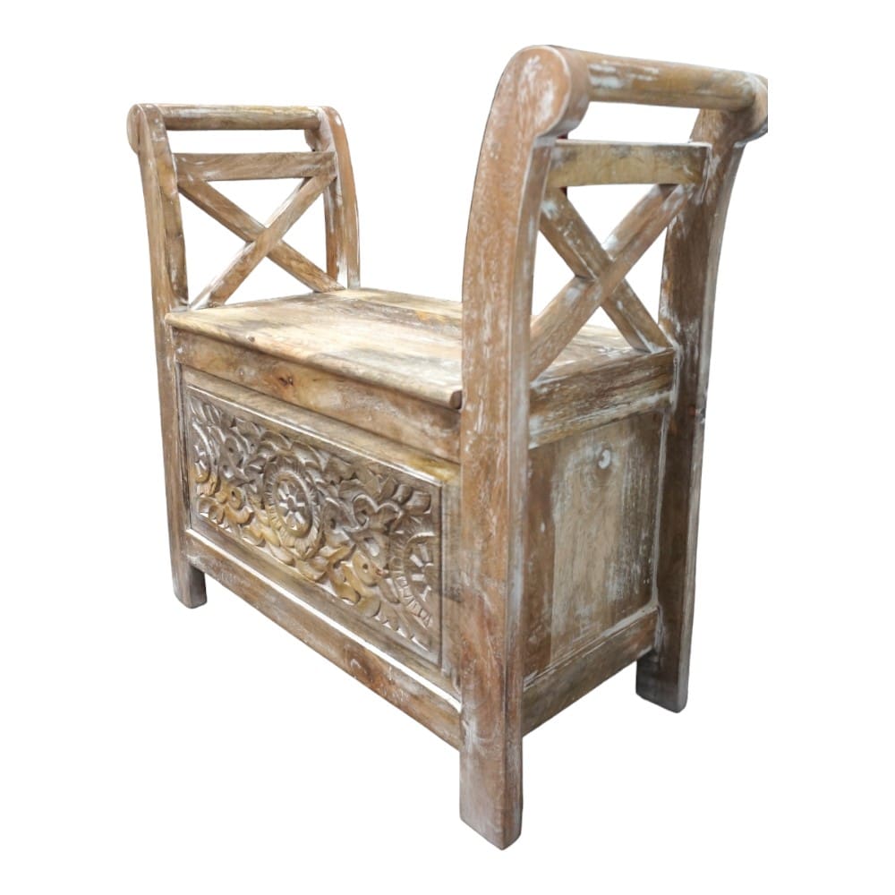Rustic Bench Trunk with Arms image 3