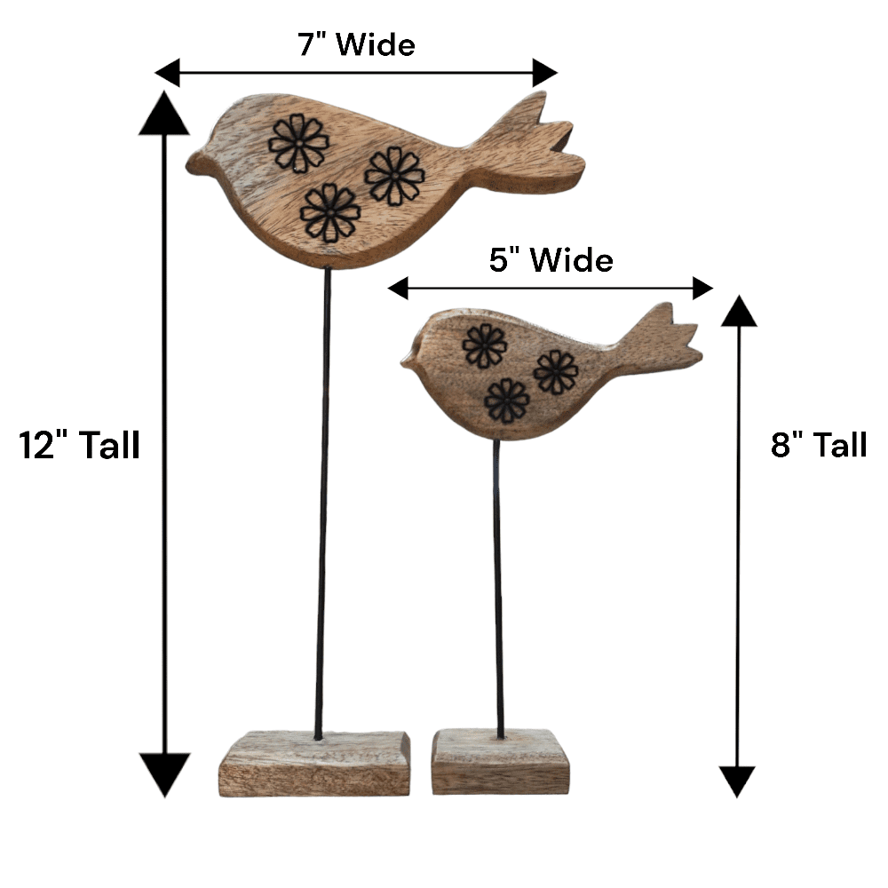 Hand-crafted Set of Two Decorative Birds image 3