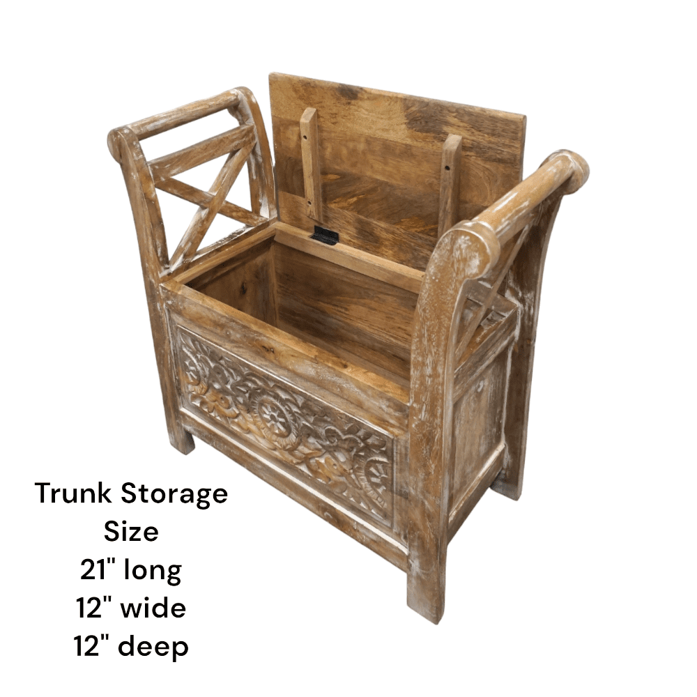 Rustic Bench Trunk with Arms image 4