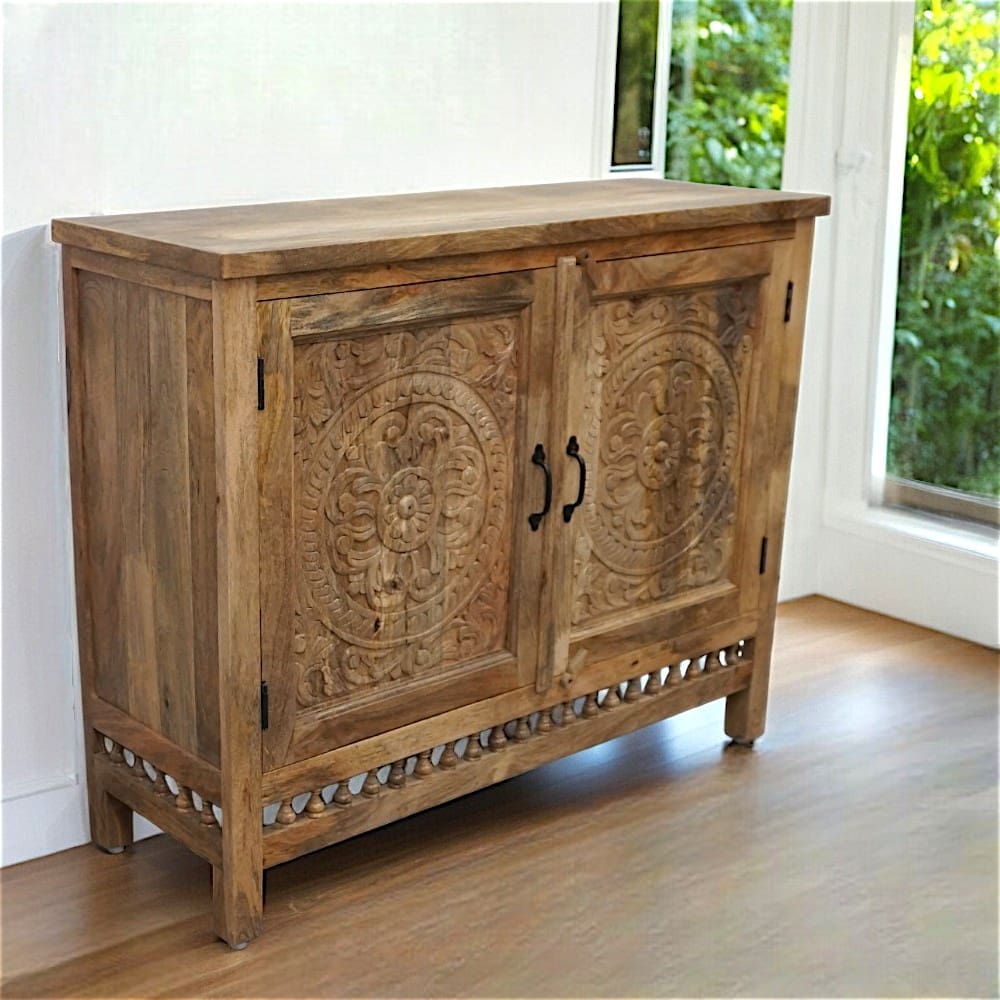 Hand-crafted Natural Mango Wood Sideboard image 0