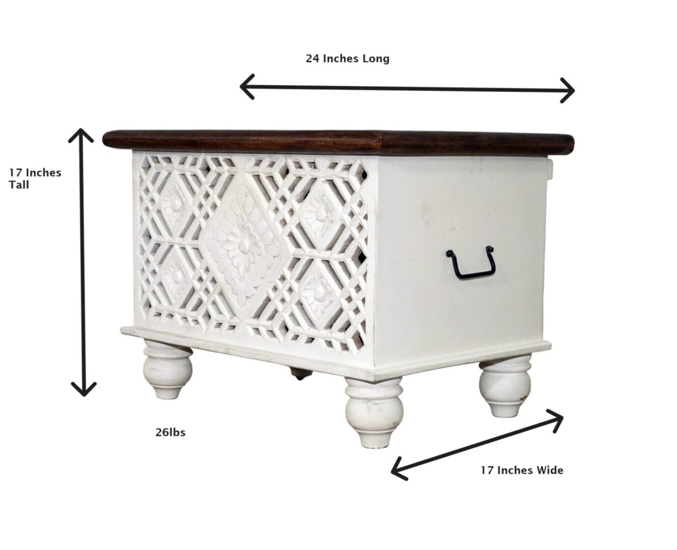 Small Hand-carved Geometric Trunk image 7