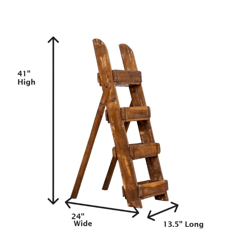 Farmhouse Vintage Wooden Brick Mold Ladder Display image 5