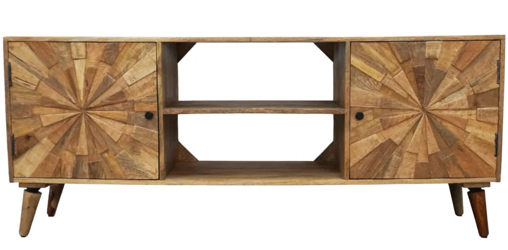 TV Stand Hand-crafted with a Stunning Sunburst Design image 5