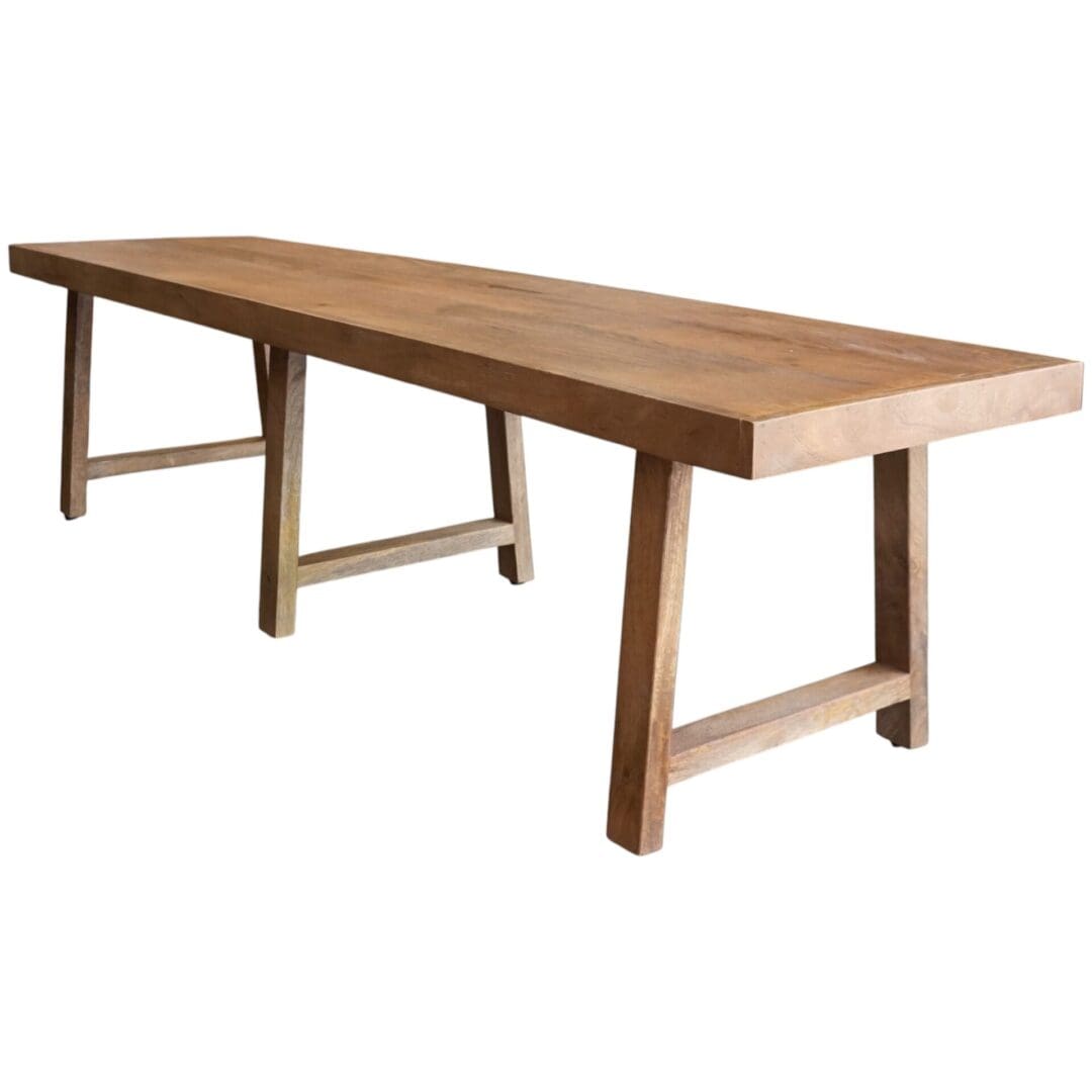 Rustic Dining Table Bench Natural Wood image 4